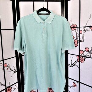 American Eagle Super Soft Light Blue Polo Shirt Size Large